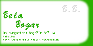 bela bogar business card